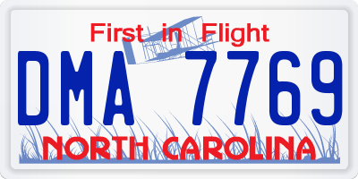 NC license plate DMA7769