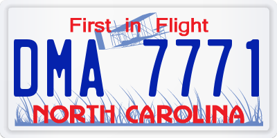 NC license plate DMA7771