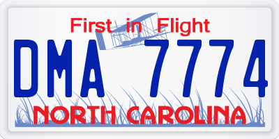 NC license plate DMA7774
