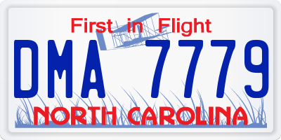 NC license plate DMA7779