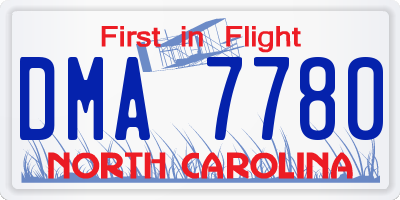 NC license plate DMA7780