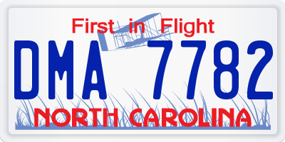 NC license plate DMA7782