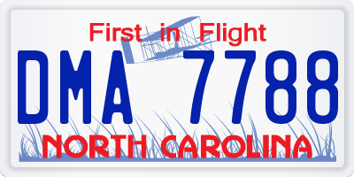 NC license plate DMA7788