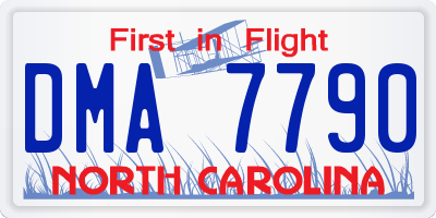 NC license plate DMA7790