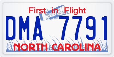 NC license plate DMA7791
