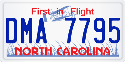 NC license plate DMA7795