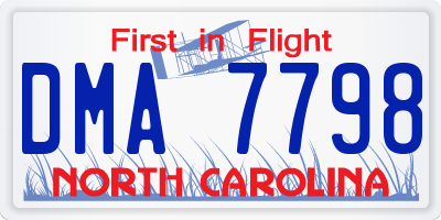 NC license plate DMA7798
