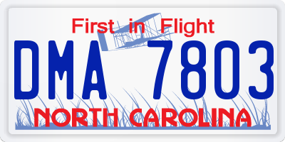 NC license plate DMA7803