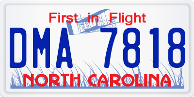 NC license plate DMA7818