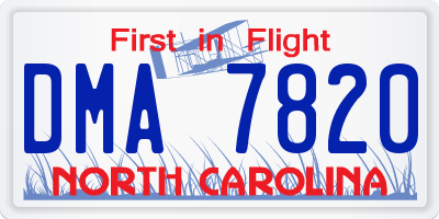 NC license plate DMA7820