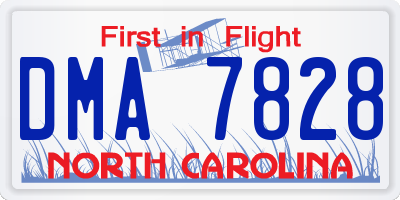 NC license plate DMA7828