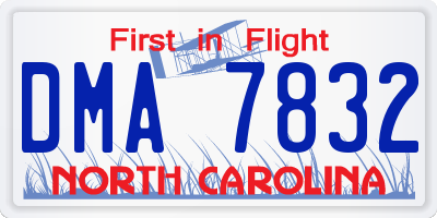 NC license plate DMA7832