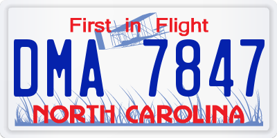 NC license plate DMA7847