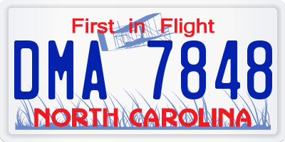 NC license plate DMA7848