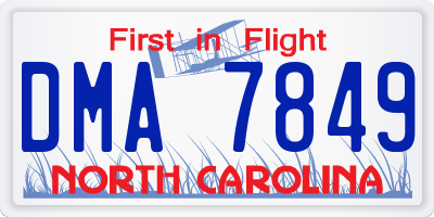 NC license plate DMA7849