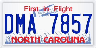NC license plate DMA7857