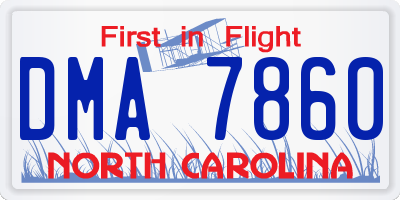 NC license plate DMA7860