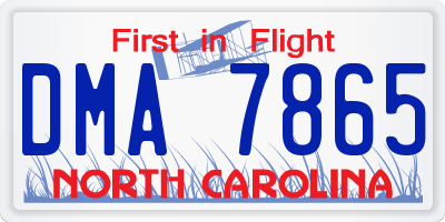 NC license plate DMA7865