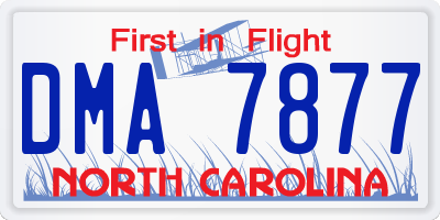 NC license plate DMA7877