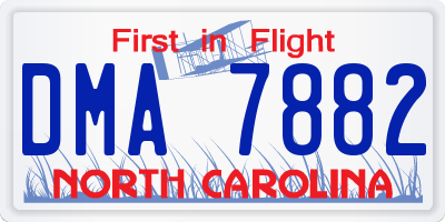 NC license plate DMA7882