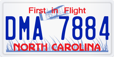NC license plate DMA7884