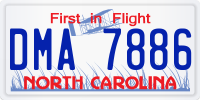 NC license plate DMA7886