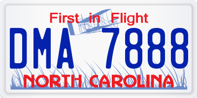 NC license plate DMA7888