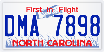 NC license plate DMA7898