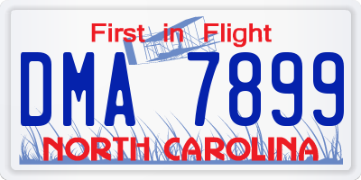 NC license plate DMA7899
