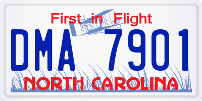 NC license plate DMA7901
