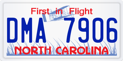 NC license plate DMA7906