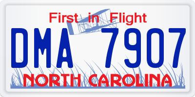 NC license plate DMA7907