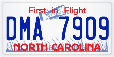 NC license plate DMA7909