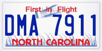 NC license plate DMA7911