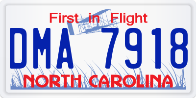 NC license plate DMA7918