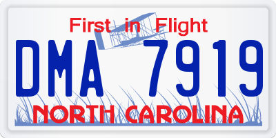 NC license plate DMA7919