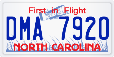 NC license plate DMA7920