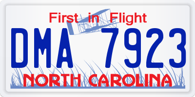NC license plate DMA7923