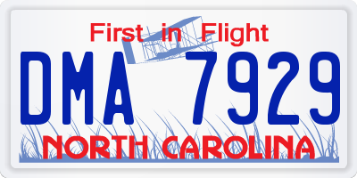 NC license plate DMA7929