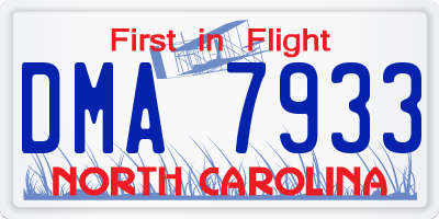 NC license plate DMA7933