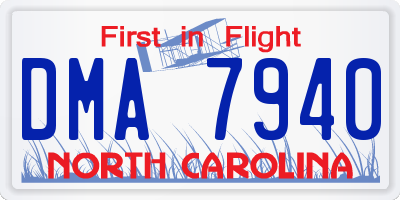 NC license plate DMA7940
