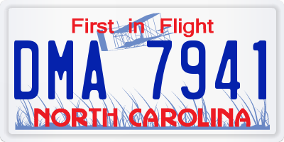 NC license plate DMA7941