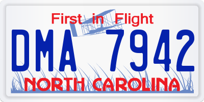 NC license plate DMA7942