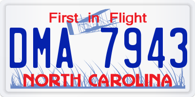 NC license plate DMA7943