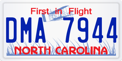 NC license plate DMA7944