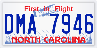 NC license plate DMA7946