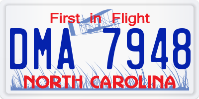 NC license plate DMA7948