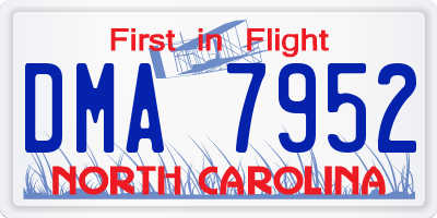 NC license plate DMA7952