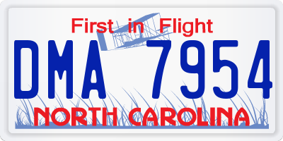 NC license plate DMA7954