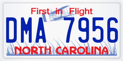 NC license plate DMA7956
